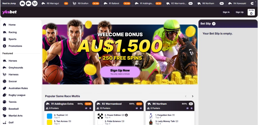 YesBet online casino games lobby